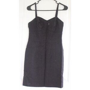 Anthropologie Zuccaro Linen Corset Mini Dress Black Y2K Minimalist Goth Grunge